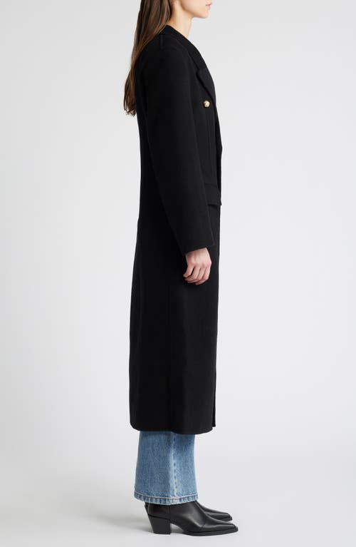 Pixie Market Double Breasted Wool Coat In Black