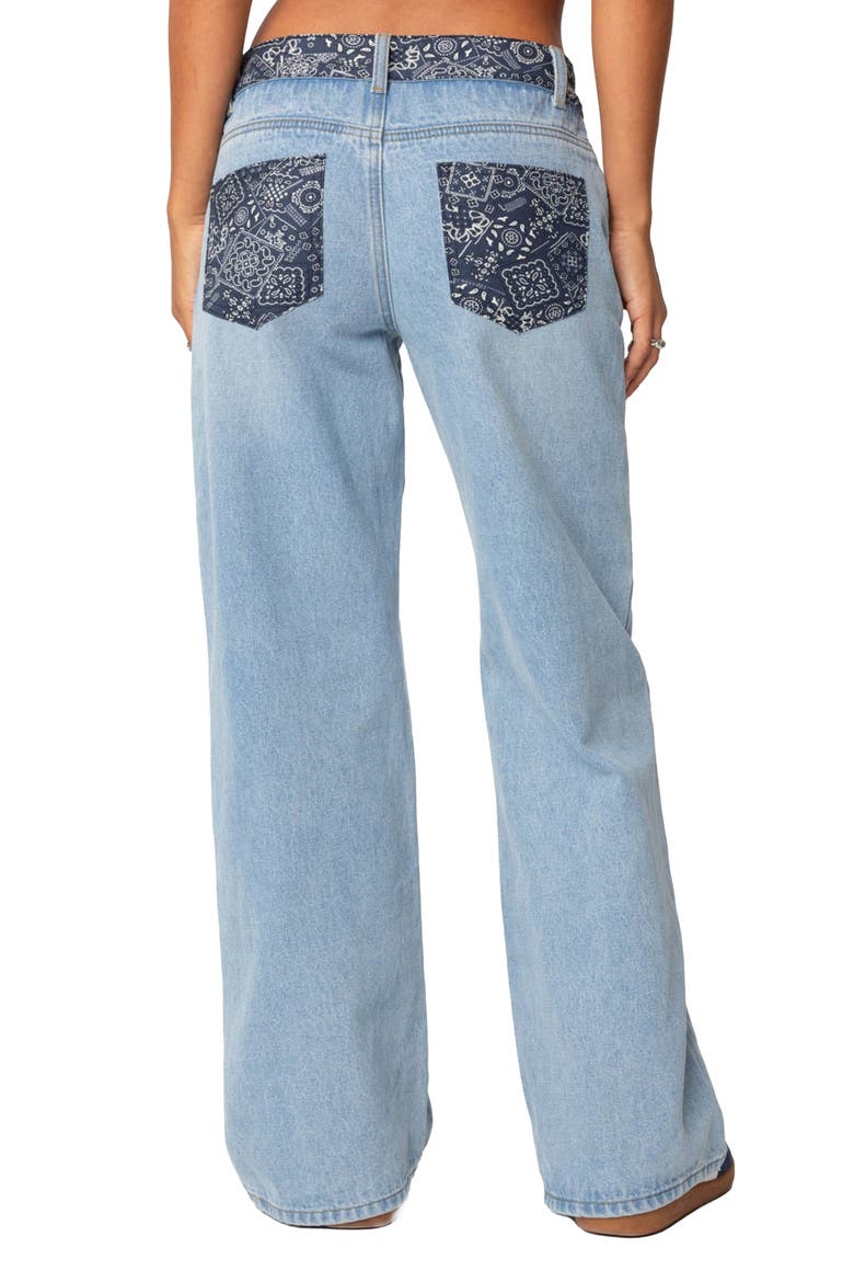 Bandana Bliss Low Rise Wide Leg Jeans, Alternate, color, BLUE-WASHED