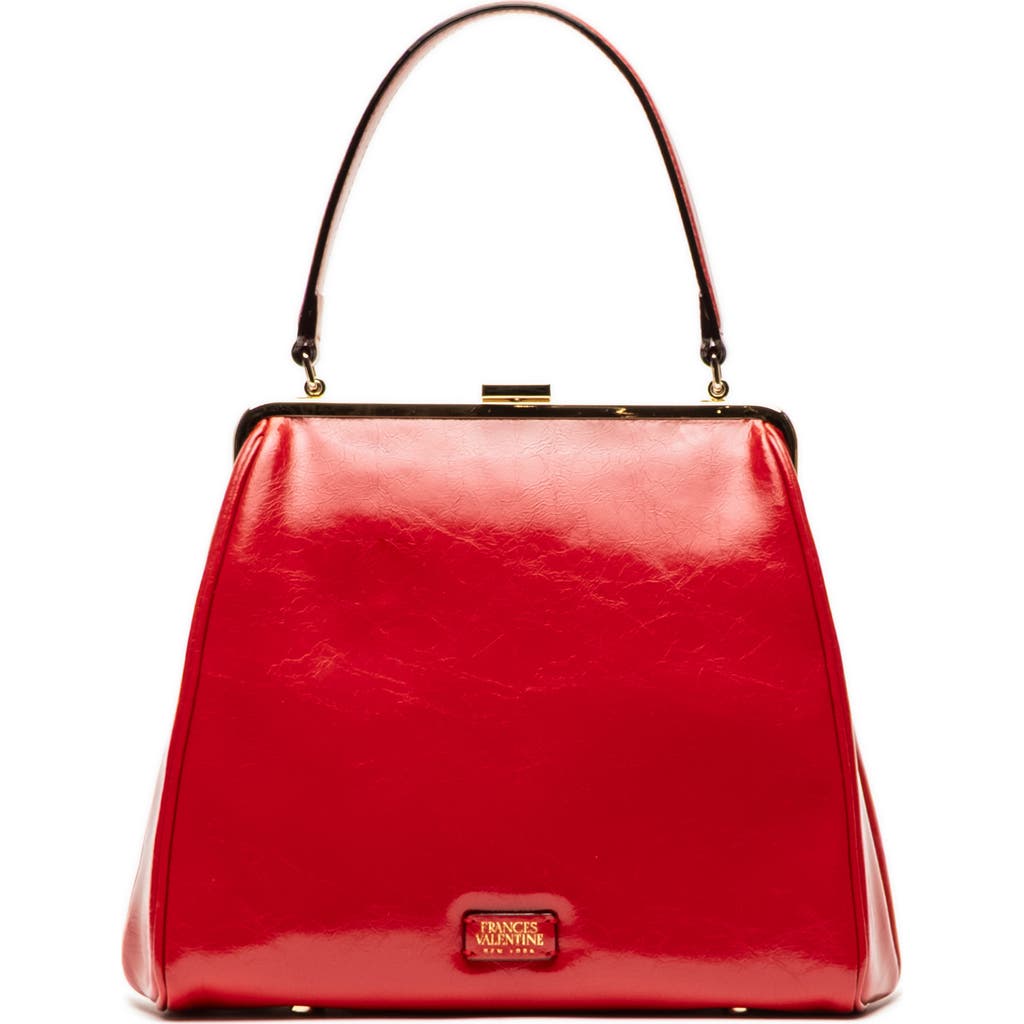 Frances Valentine Katherine Frame Leather Handbag In Red