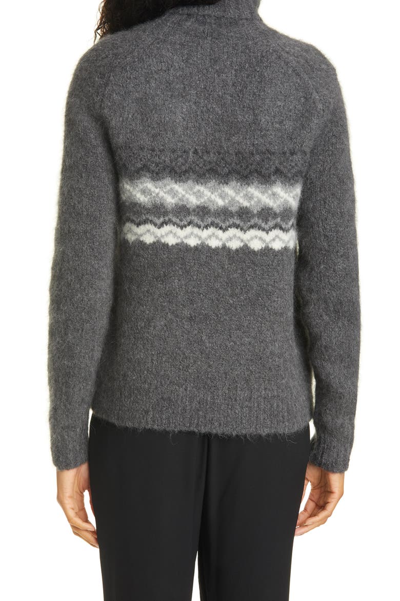 Leane Alpaca Blend Turtleneck Sweater, Alternate, color, GREY FAIR ISLE