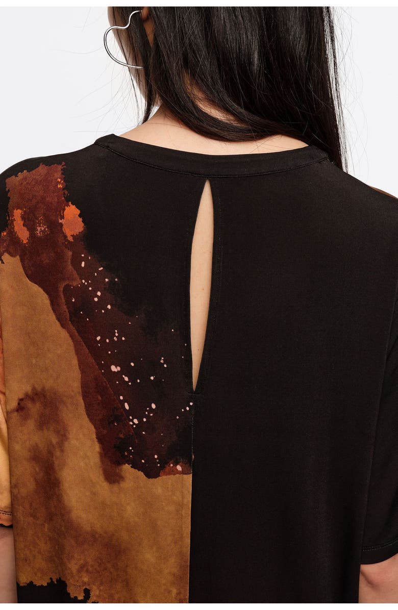 Bimba y Lola Flowing Midi T-Shirt Dress, Alternate, color, Blot Xl Black