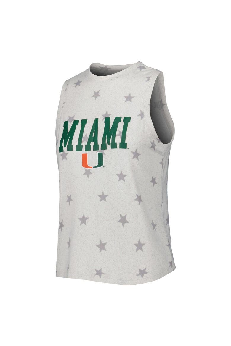 Women's Concepts Sport Cream Miami Hurricanes Agenda Stars Tank Top and Shorts Sleep Set, Alternate, color, Cream