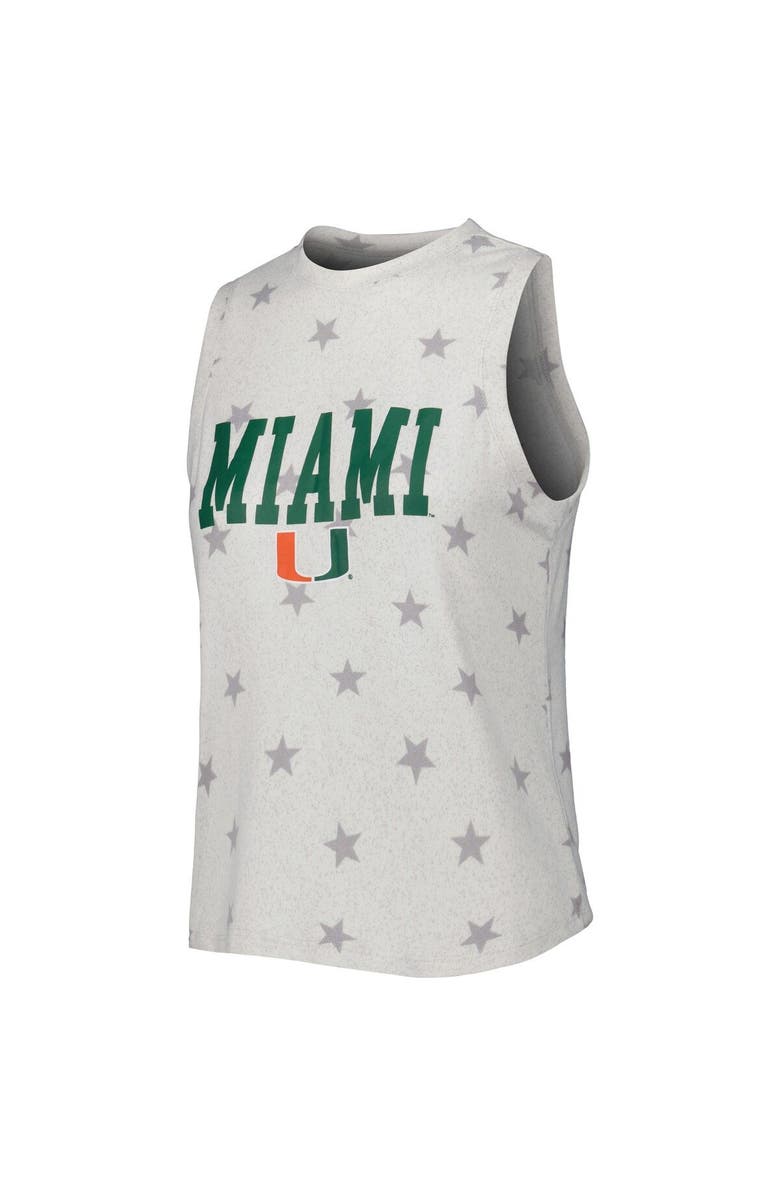 CONCEPTS SPORT Women's Concepts Sport Cream Miami Hurricanes Agenda Stars Tank Top and Shorts Sleep Set, Alternate, color, 