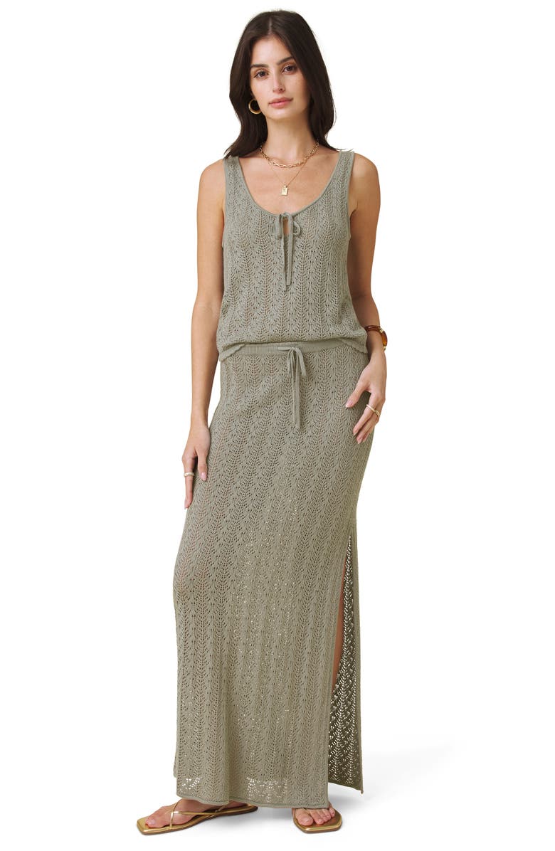 Splendid Eleni Pointelle Maxi Sweater Skirt, Alternate, color, 