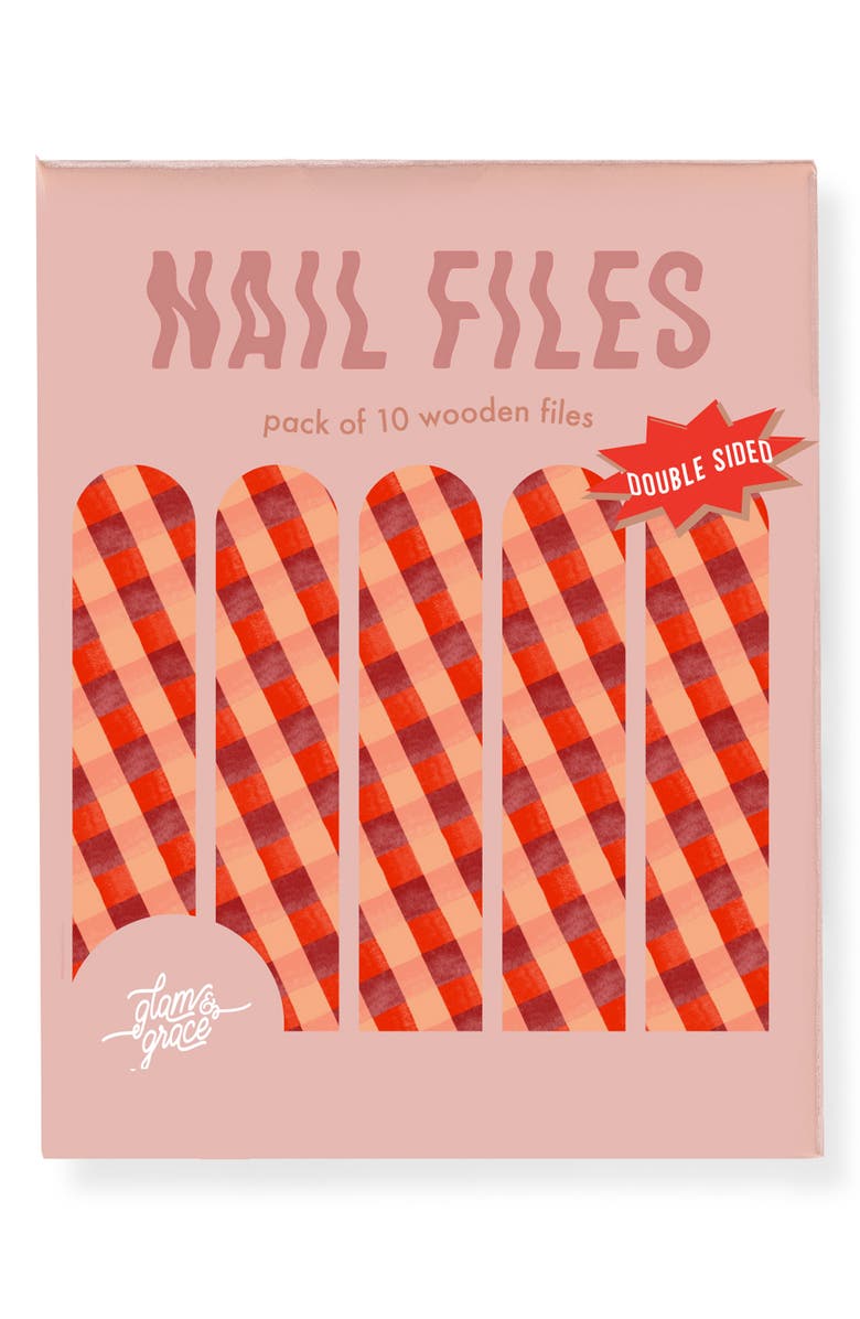 Glam & Grace Patterned Mini Nail File 10-Piece Set, Main, color,