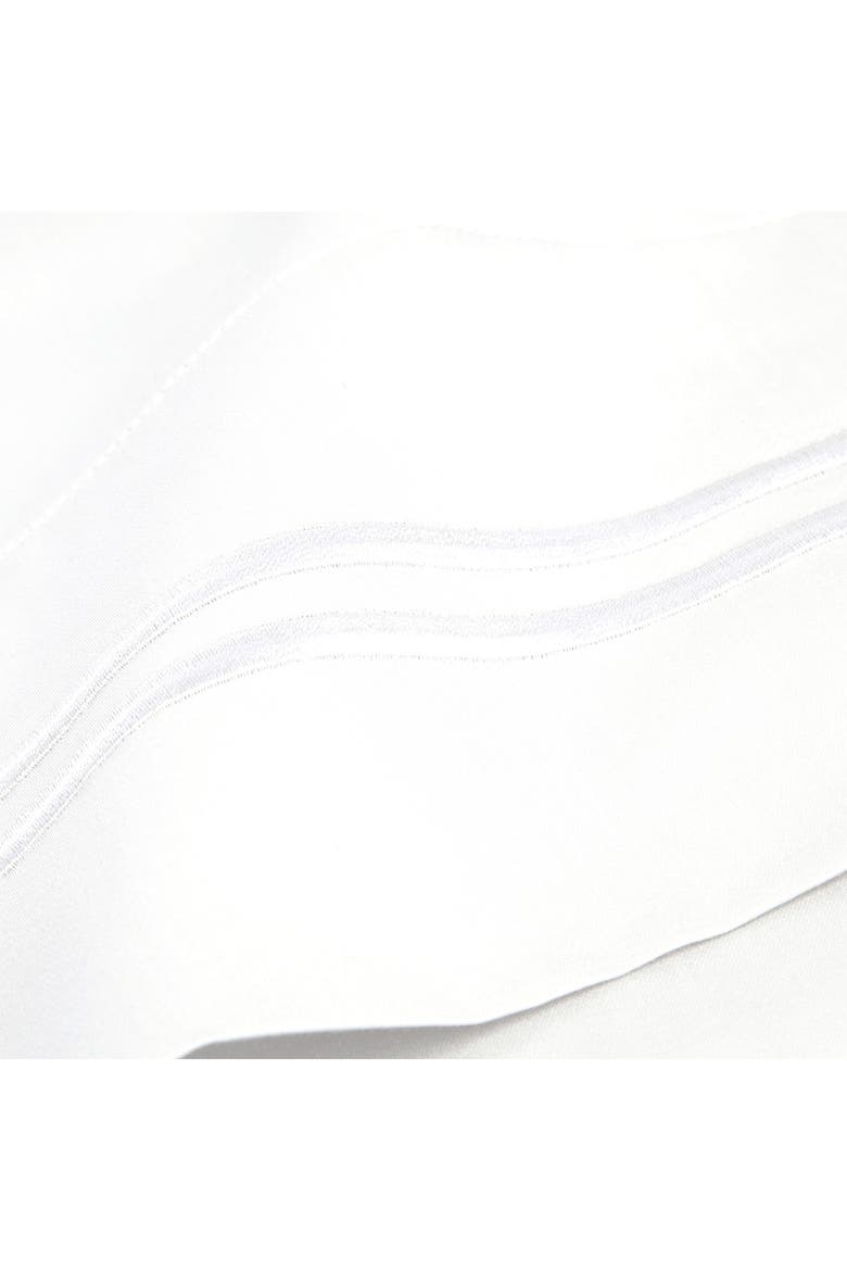 Dual Stripe Embroidered 600 Thread Count Cotton Sheet Set, Alternate, color, WHITE/ WHITE