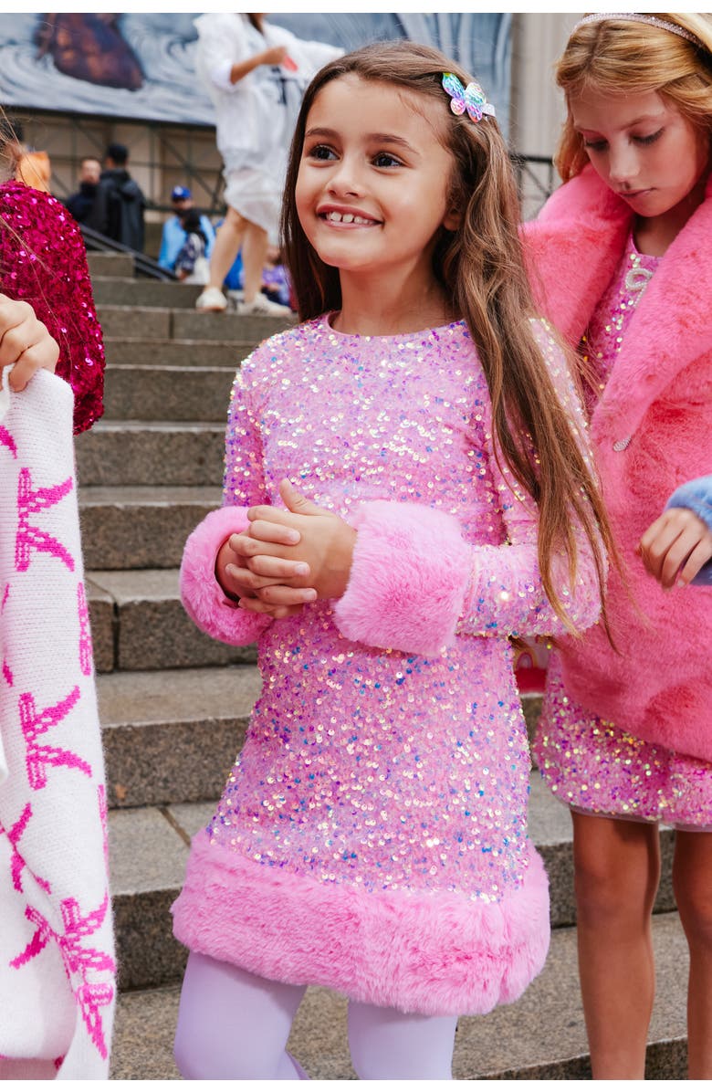 Lola + The Boys Sabrina Shimmer Dress, Alternate, color, Pink