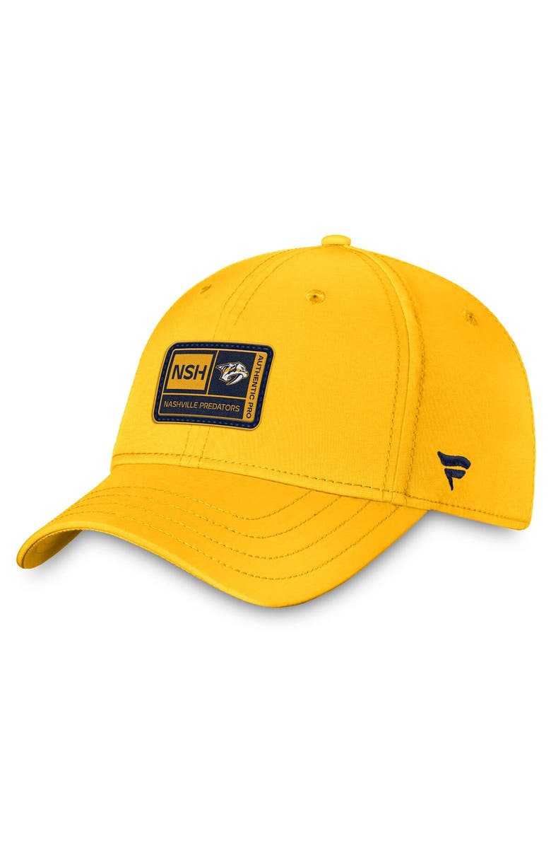 FANATICS Men's Fanatics Branded  Gold Nashville Predators Authentic Pro Training Camp Flex Hat, Alternate, color, Gold
