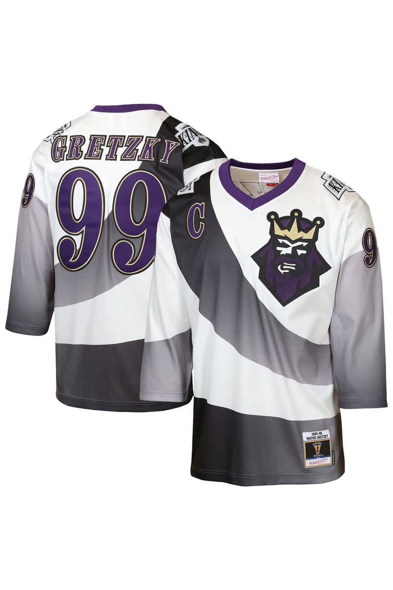 Youth Mitchell & Ness Wayne Gretzky White Los Angeles Kings 1995/96 Power Play Throwback Alternate Player Jersey with Captain Patch, Main, color, White