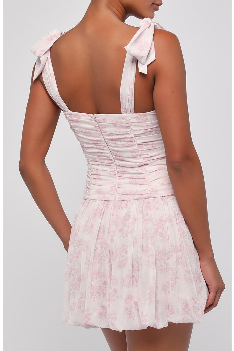 Skylar Tie Strap Fit & Flare Minidress, Alternate, color, PINK FLORAL