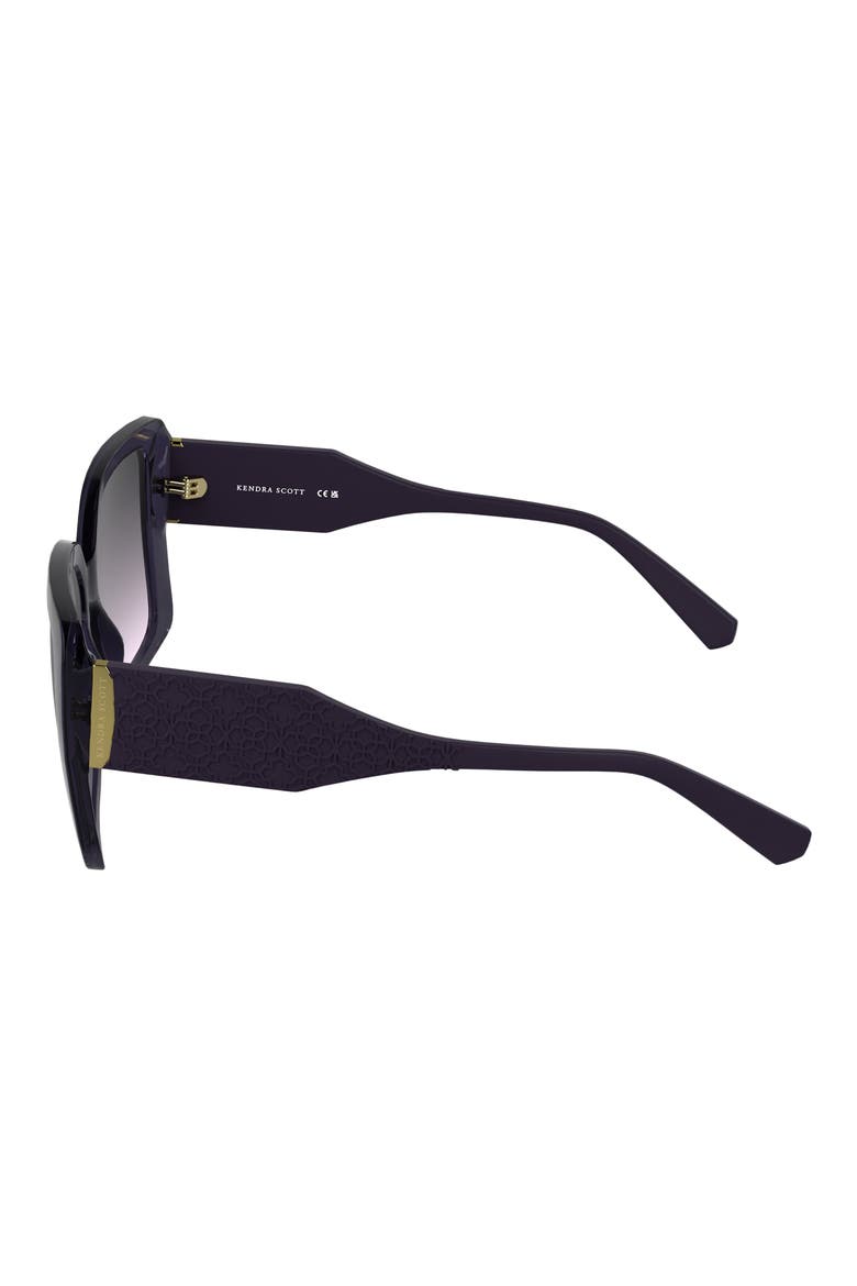 Amber Filigree 56mm Gradient Rectangular Sunglasses, Alternate, color, LAVENDER