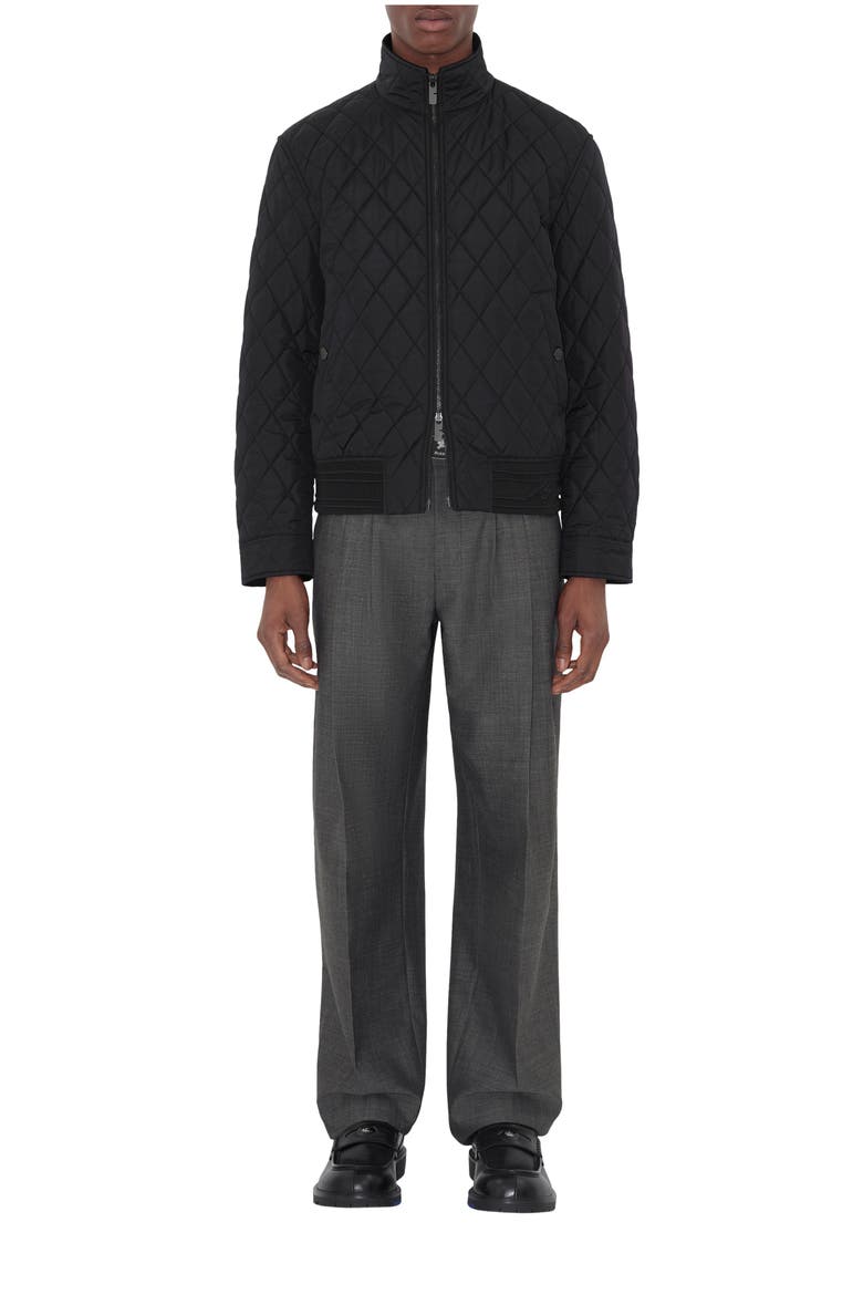 Quilted Nylon Jacket, Main, color, Black