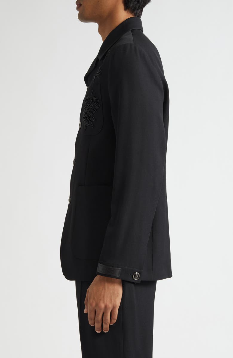 Versace Medusa Button Virgin Wool Grain de Poudre Jacket, Alternate, color, 