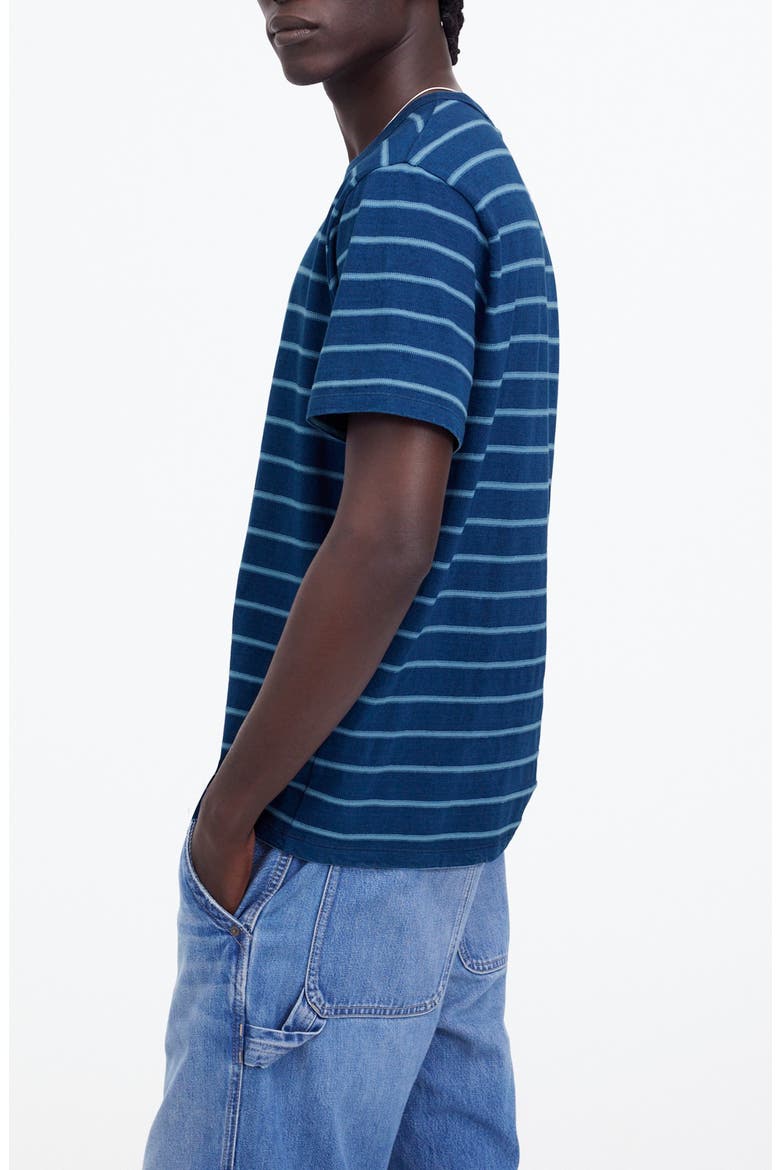 Indigo Dyed Cotton Slub T-Shirt, Alternate, color, DARK INDIGO