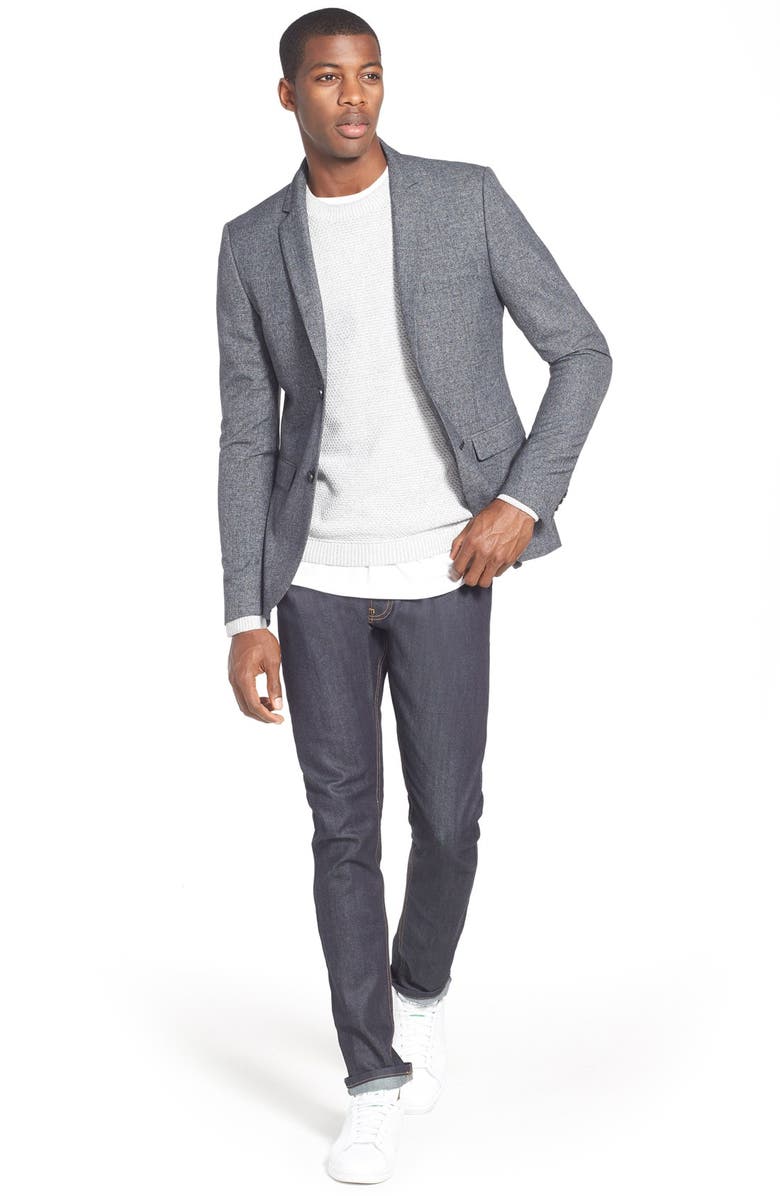 Topman Slim Fit Raw Denim Jeans, Alternate, color,