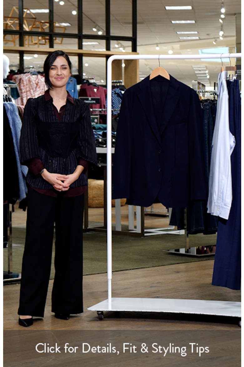 Navy Textured Knit Wool Sport Coat video