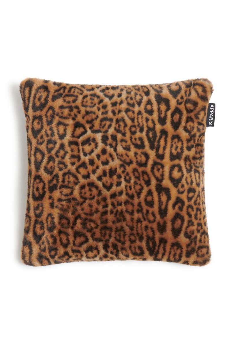 Apparis Brenn Faux Fur Accent Pillow, Main, color, Leopard