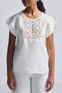 Reistor Boxy Top with Embroidered Lace Detail
