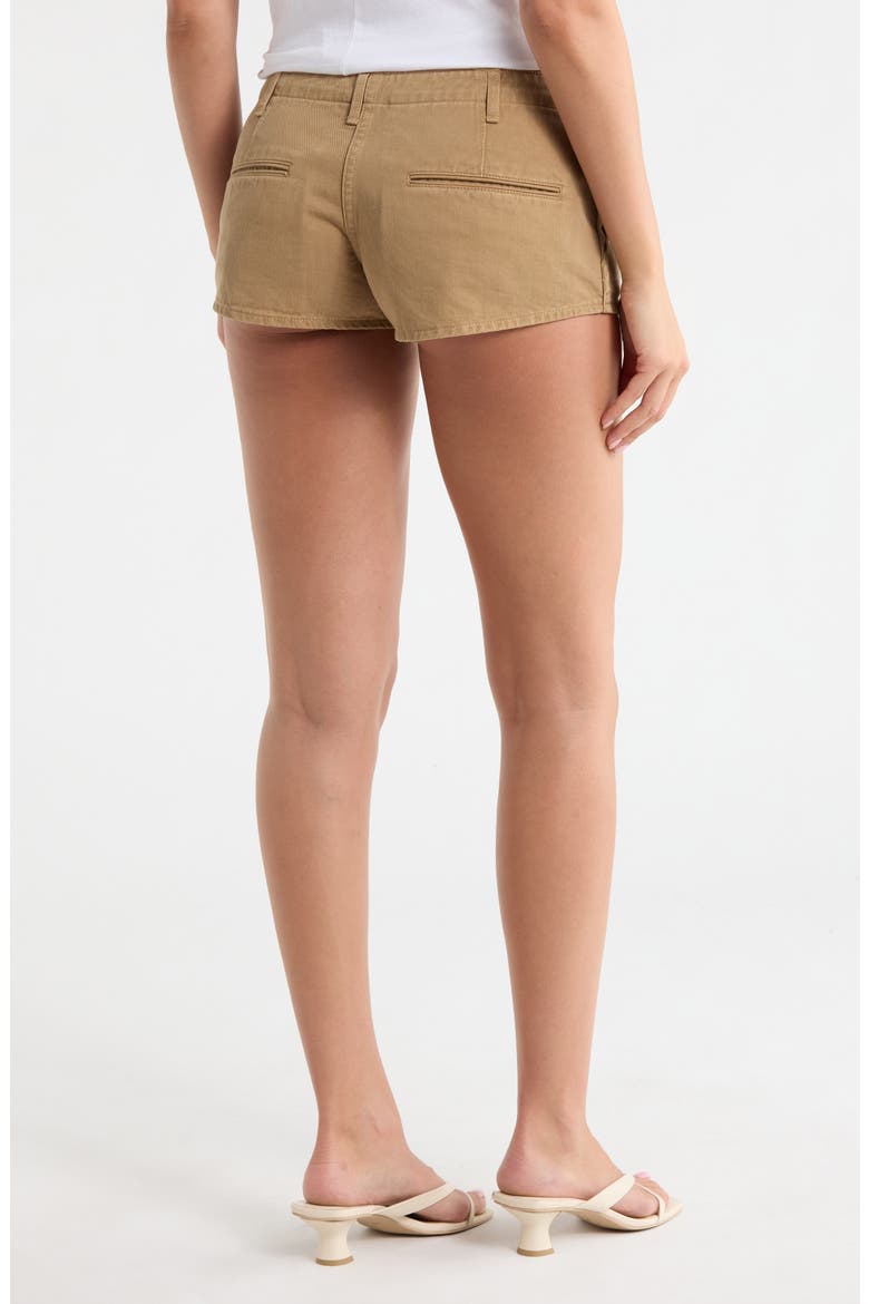 Cotton Chino Micro Shorts, Alternate, color, KHAKI SLUBBY TWILL BROWN