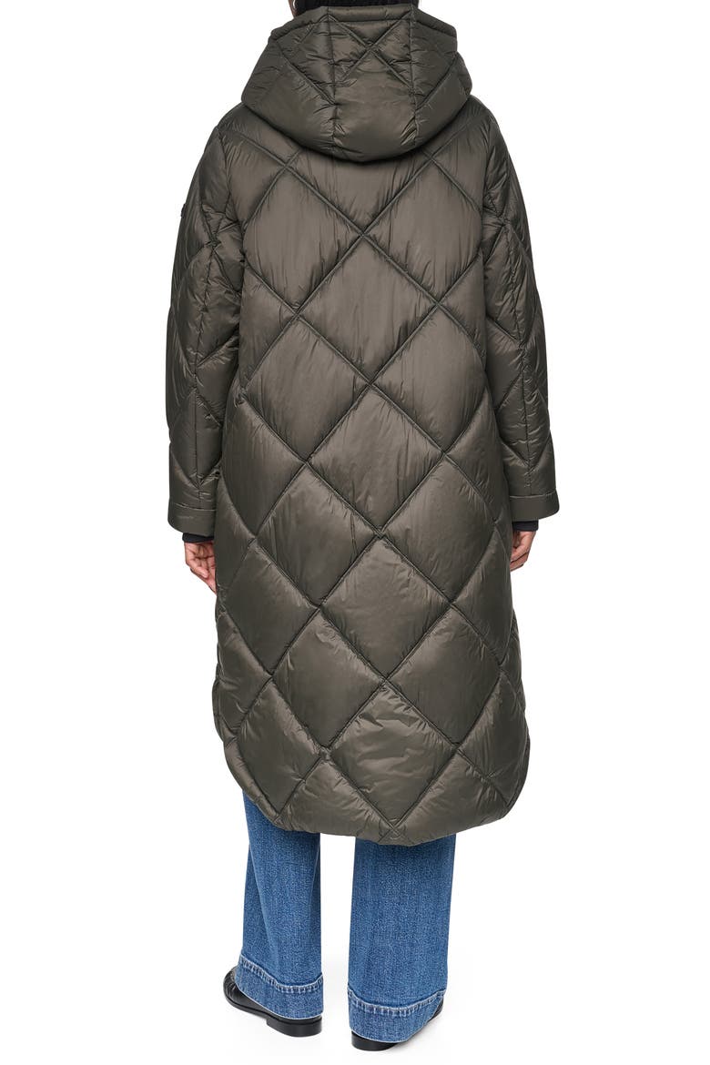 Diamond Quilted Maxi Puffer Jacket, Alternate, color, LODEN