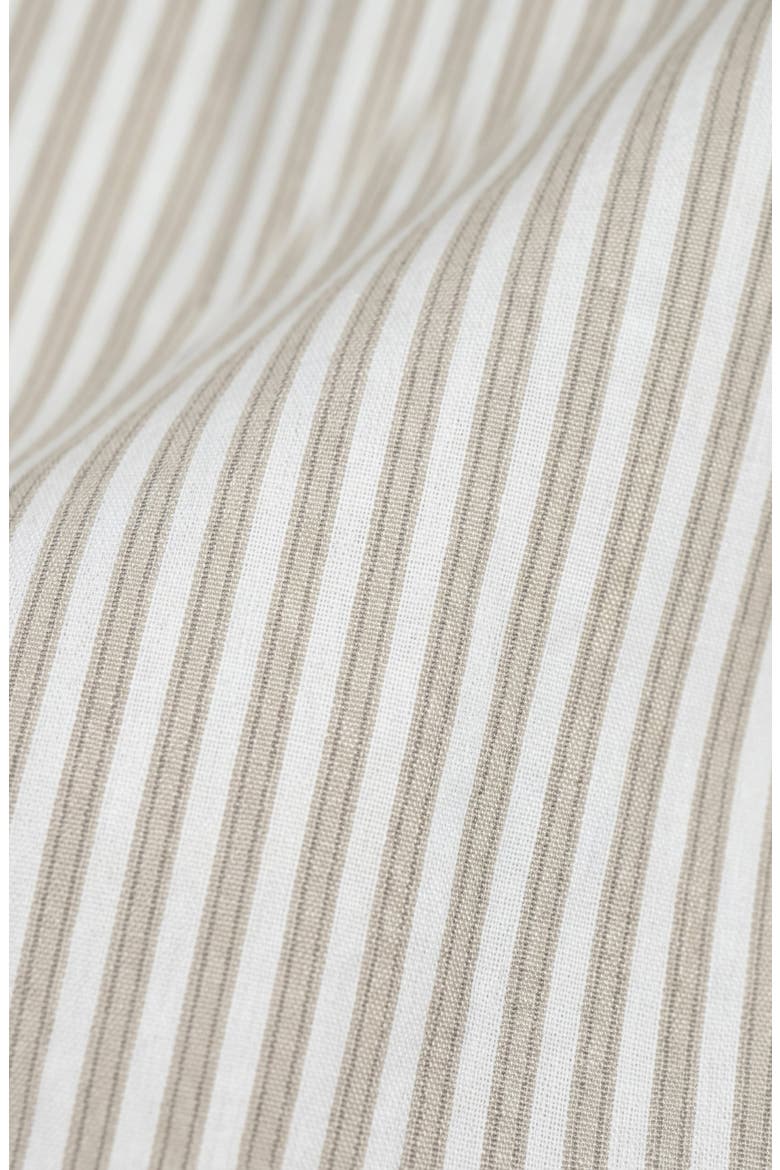Striped Button Down Tailored Waist Shirt, Alternate, color, Beige / White Stripe