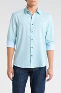 CONSTRUCT Slim Fit Diamond Geometric Stretch Button-Up Shirt