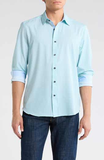 CONSTRUCT Slim Fit Diamond Geometric Stretch Button-Up Shirt