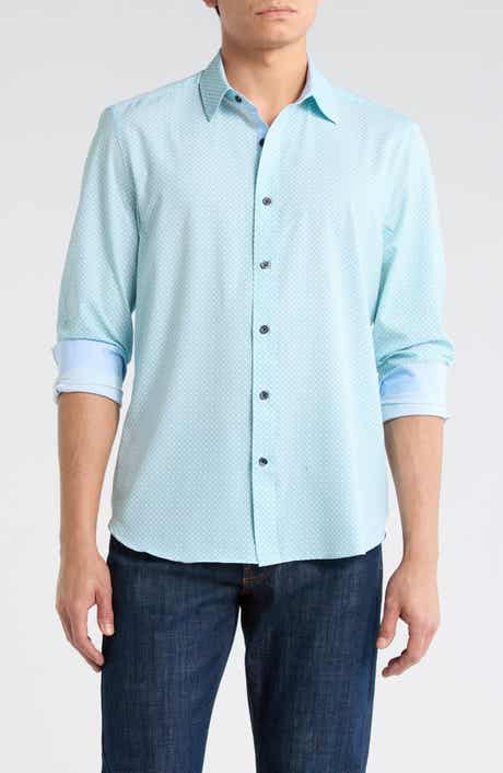 CONSTRUCT Slim Fit Diamond Geometric Stretch Button-Up Shirt