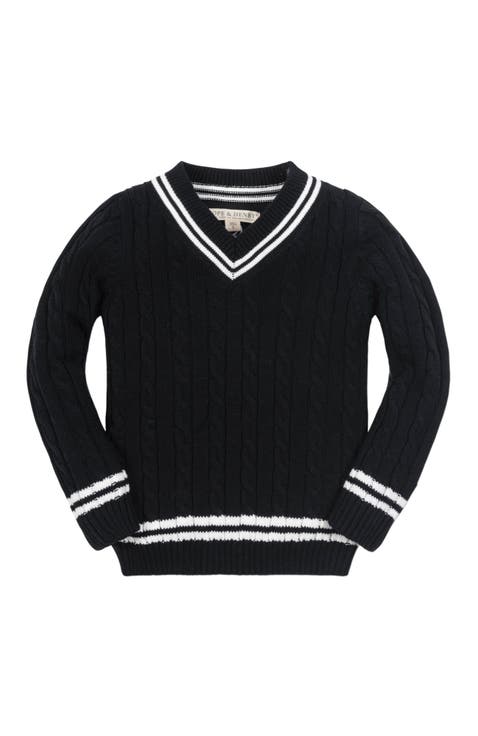 Baby Boys' Organic V-Neck Cricket Sweater, Infant