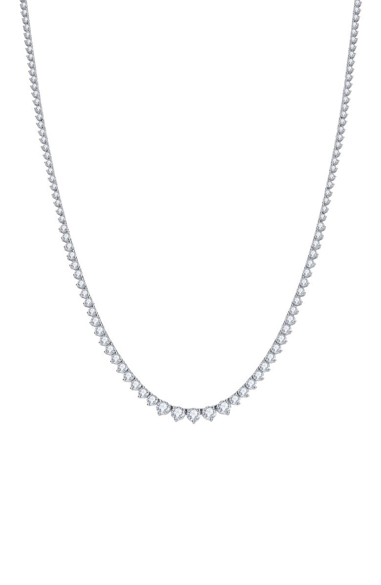 Untamed Petals Mayfair Tennis Necklace, Main, color, Silver