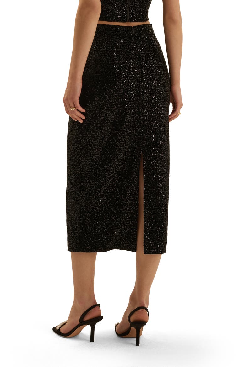 The Out of Your League Sequined Midi Skirt, Alternate, color, PARTY BLACK