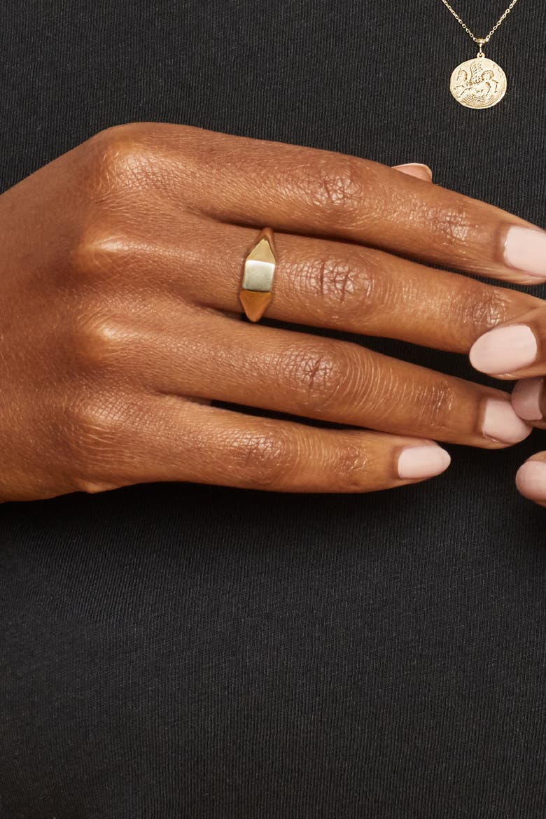 14K Yellow Gold Florence Square Signet Ring, Alternate, color, Yellow Gold