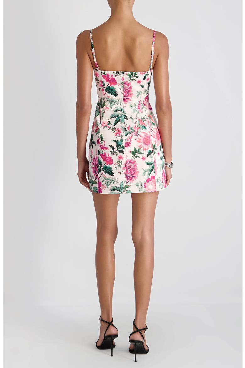 Christa Floral Satin Minidress, Alternate, color, PINK ICING