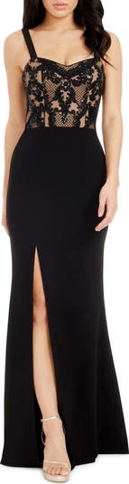 Monique Sequin Lace Bodice Gown