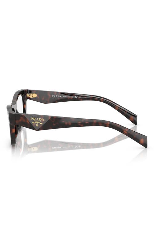 Prada 54mm Butterfly Optical Glasses In Brown Tortoise