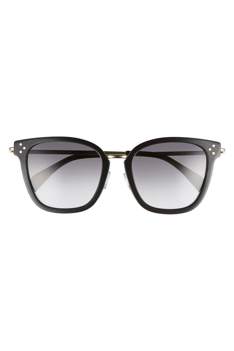 Adjusted Fit 54mm Butterfly Sunglasses, Alternate, color, BLACK/ GOLD/ SMOKE