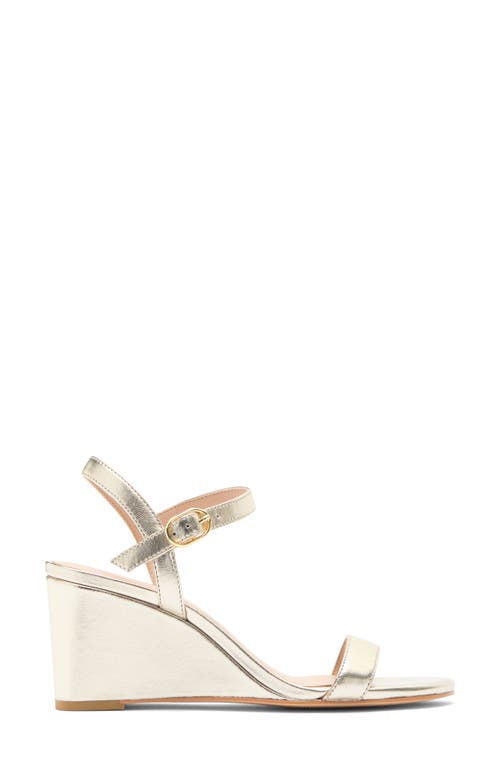 Stuart Weitzman Dancer Wedge Sandal In Platino