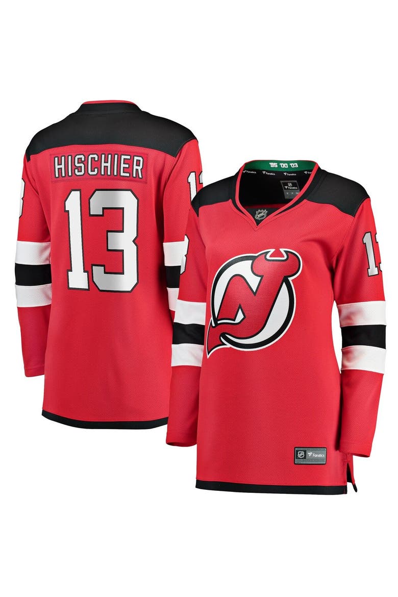 Women's Fanatics Branded Nico Hischier Red New Jersey Devils Home Premier Breakaway Player Jersey, Alternate, color, Red