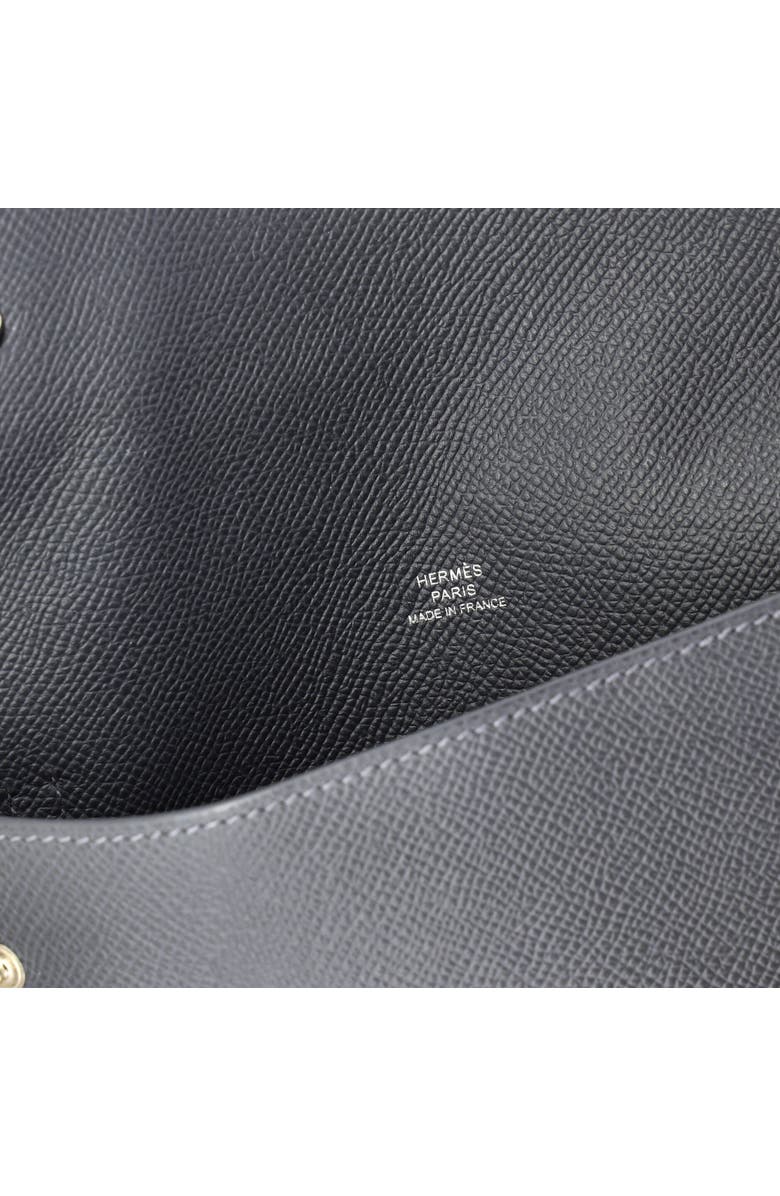 Pre-Owned Hermes Double Snap Pochette Crossbody Epsom, Alternate, color, Gris Misty