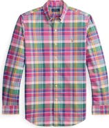 Polo Ralph Lauren Classic Fit Plaid Cotton Button-Down Oxford Shirt