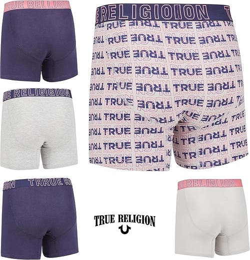 True Religion Boxer Briefs Stretch Underwear Pack Of 5 In Blue