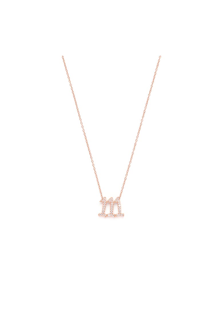 111 Angel Number Manifestation Necklace, Main, color, Rose