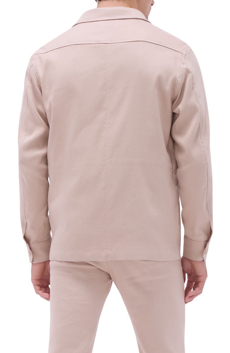 Bugatchi Linen Blend Safari Jacket, Alternate, color, Sand