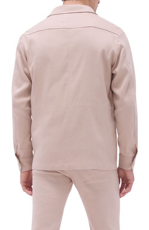 Bugatchi Linen Blend Safari Jacket In Sand