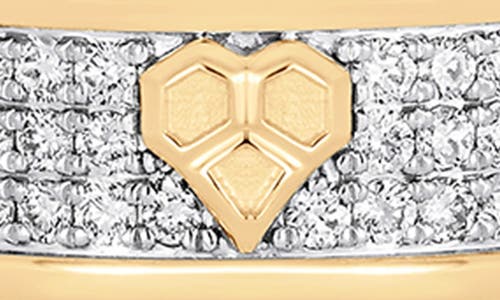 Sara Weinstock Honey Comb Heart Pavé Diamond Ring In Yellow Gold/diamond