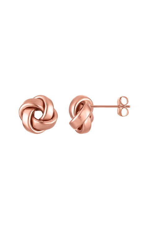 14K Gold Knot Stud Earrings