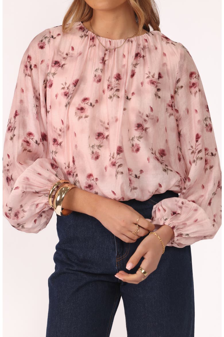 Dallas Print Top, Alternate, color, PINK ROSE