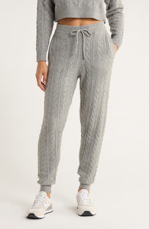 Mpg Cable Knit Joggers In Gray