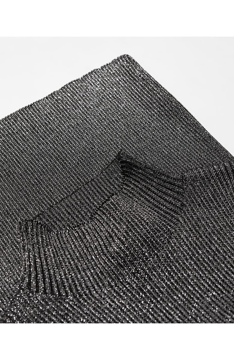 MANGO Metallic Rib Mock Neck Sweater, Alternate, color, 