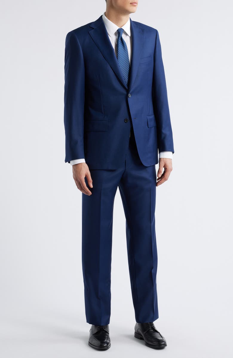 Heritage Gold Classic Fit Super 150s Navy Wool Suit, Main, color, Navy
